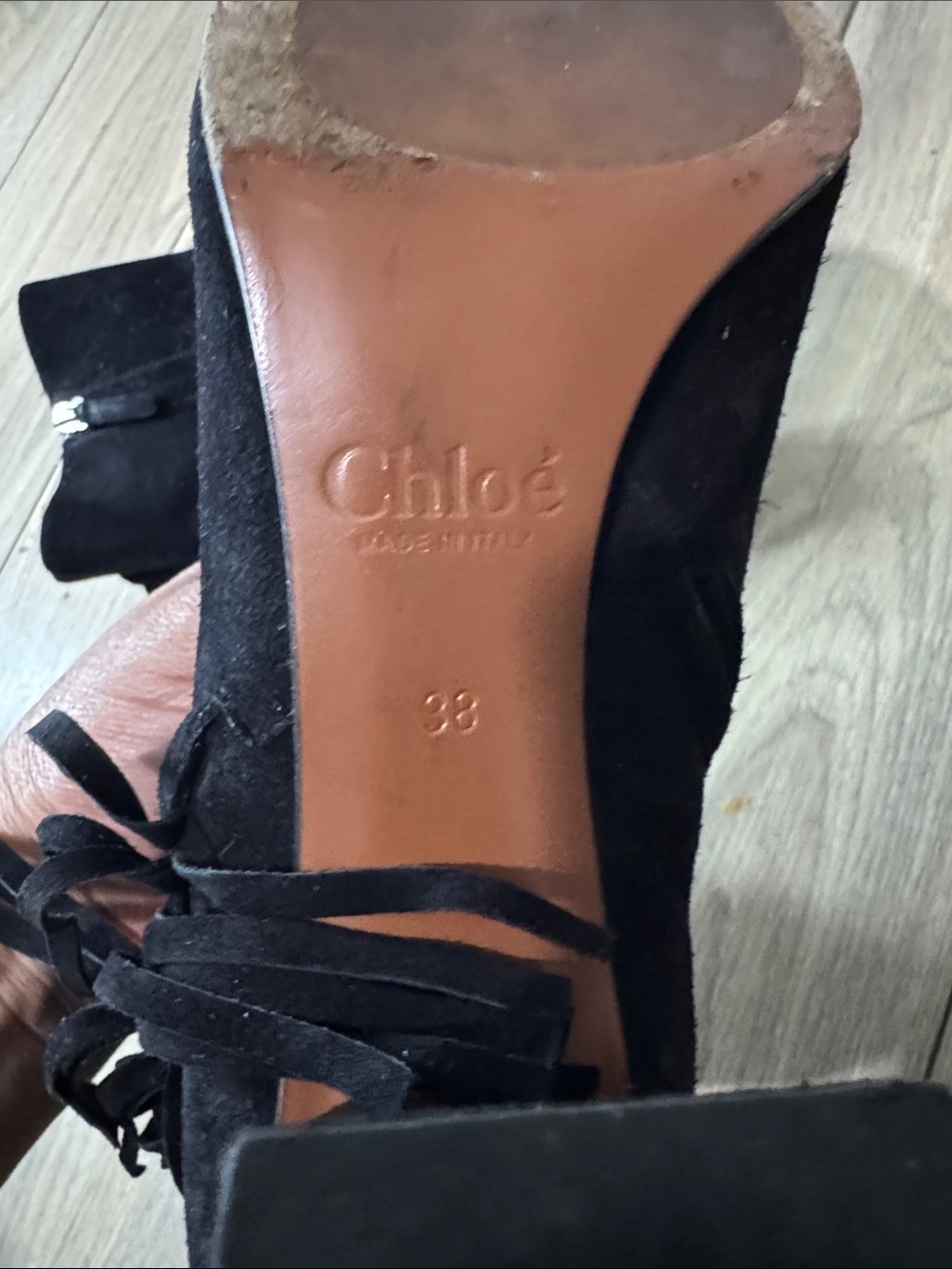 Cloé Black Suede Fringe Ankle Boots - Picture 8 of 9